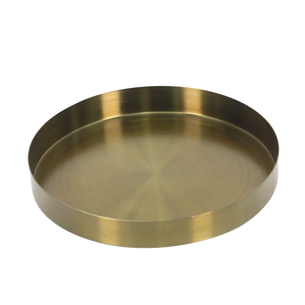 Golden Round Decorative Metal Tabletop Tray by Ashland®